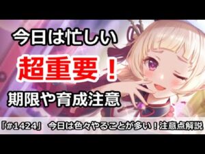 【プリコネ】今日は色々やることが多い！重要な注意点まとめ【プリンセスコネクト！】