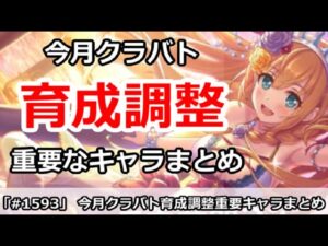 【プリコネ】今月クラバトの育成調整まとめ！今月は割とシンプル？【プリンセスコネクト！】