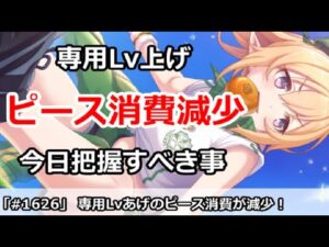 【プリコネ】専用Lv上げのピース消費が減少！＆今日把握すべき事まとめ【プリンセスコネクト！】