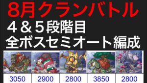 【プリコネR】2022年８月クラバト４＆５全ボスセミオート編成。【ゴブリングレート】【ランドスロース】【ニードルクリーパー】【ティタノタートル】【メデューサ】【プリンセスコネクト】【クランバトル】