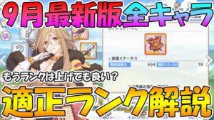【プリコネR】2022年9月最新適正ランク解説【ランク】