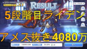 【プリコネR】5段階目 ライデン 物理参考 4080万 アメス抜き