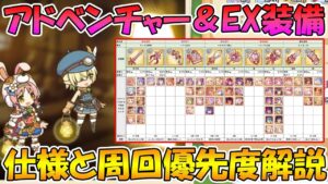 【プリコネR】アドベンチャー＆EX装備の仕様と各ステージの周回優先度解説【アドベンチャー＆EX装備】