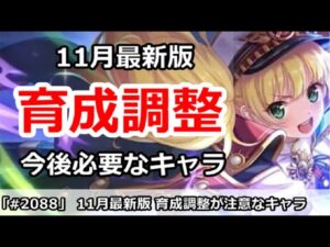 【プリコネ】11月最新版 育成調整が今後必要＆注意なキャラは誰か？【プリンセスコネクト！】