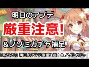 【プリコネ】明日のアプデは厳重注意！＆リベノゾミガチャの補足解説 (ミス修正)【プリンセスコネクト！】