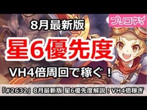【プリコネ】8月最新版 星6優先度 VH4倍周回で稼ぐ！【プリンセスコネクト！】