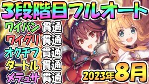 【プリコネR】３段階目フルオート貫通編成と凸ルート色々紹介！サポート借りなし！２０２３年８月クラバト【メデューサ】【ティタノタートル】【オークチーフ】【ワイルドグリフォン】【ワイバーン】