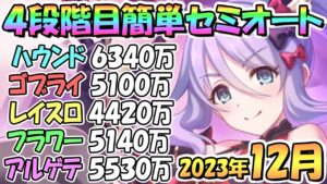 【プリコネR】４段階目簡単セミオート編成とフルオート編成紹介！２０２３年１２月クラバト【アルゲティ】【フラワーシュバリエ】【レイスロード】【ゴブリンライダー】【フロストハウンド】