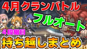 【プリコネR】【フルオート】4月クランバトル 持ち越し編成まとめ(4段階目)【フロストハウンド】【ランドスロース】【バジリスク】【サイクロプス】【ミノタウロス】